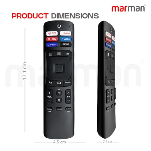 marman® Compatible with Hisense Tv - Remote Control for Smart TV Suitable for LCD LED 4k Full HD Original Model ERF3R69H Without Voice Function and No Google Assistant with Streaming App's - Image 5