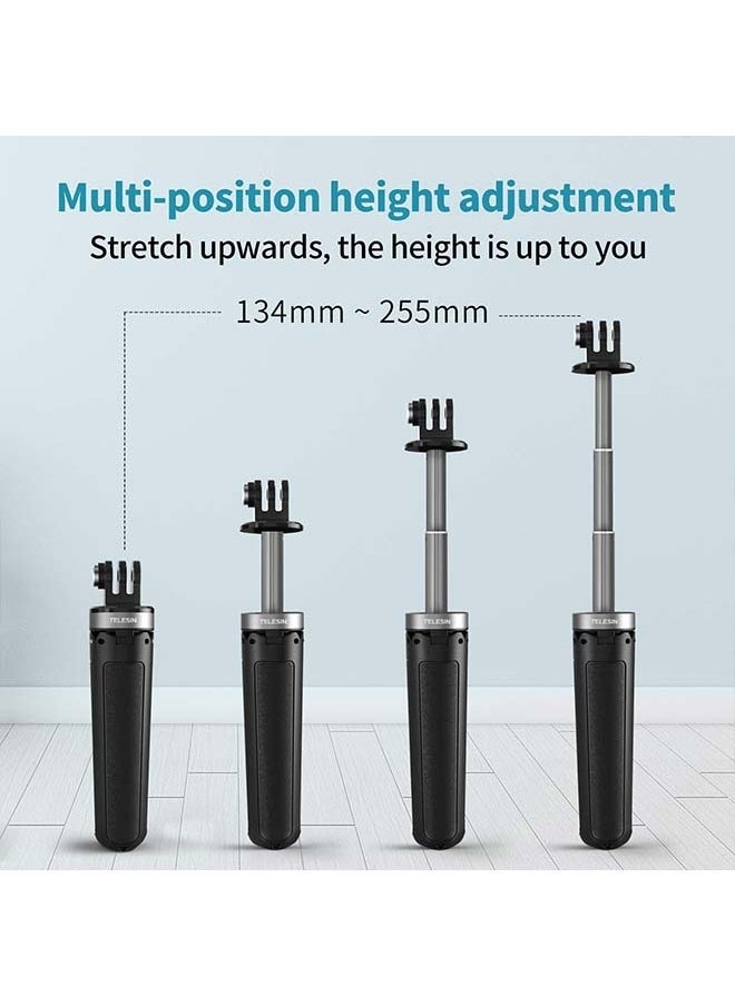 TELESIN - TELESIN Mini Tripod Selfie Stick Pole, Extendable Portable Camera Tripod Stand for GoPro Max Hero 12 11 10 9 8 7 6 5 Insta360 X2 X3 Go2 Go3 DJI Action 3 4 Accessories - Image 1
