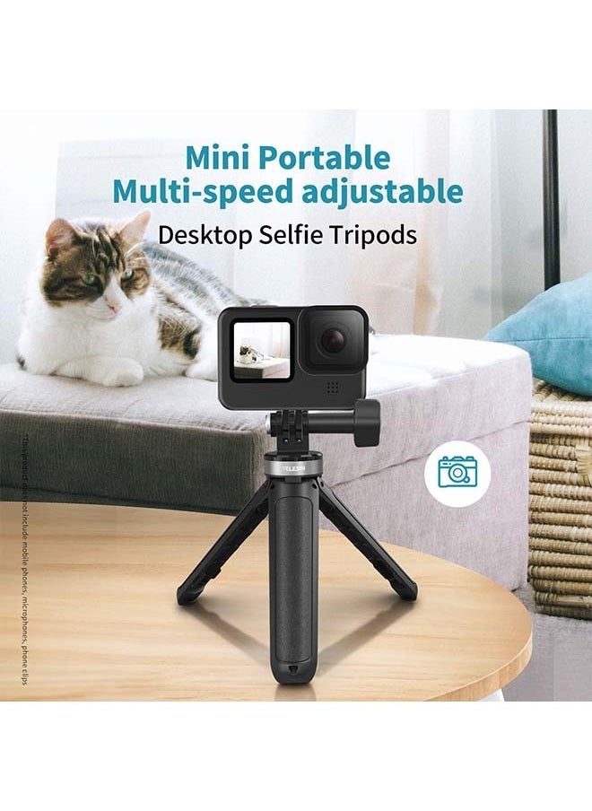 TELESIN - TELESIN Mini Tripod Selfie Stick Pole, Extendable Portable Camera Tripod Stand for GoPro Max Hero 12 11 10 9 8 7 6 5 Insta360 X2 X3 Go2 Go3 DJI Action 3 4 Accessories - Image 1