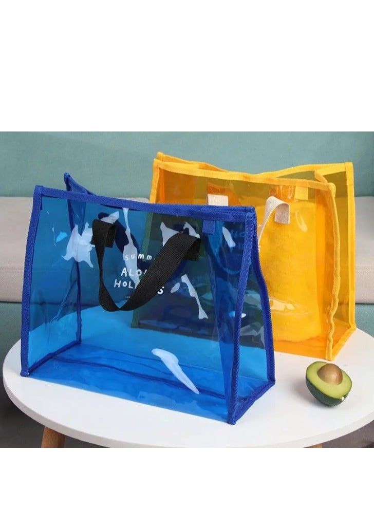 إسكدنيا حقيبة جيلي محمولة شفافة مقاومة للماء، حقيبة يد صيفية ذات سعة كبيرة، حقيبة تسوق للشاطئ، حقيبة كتف - Image 3