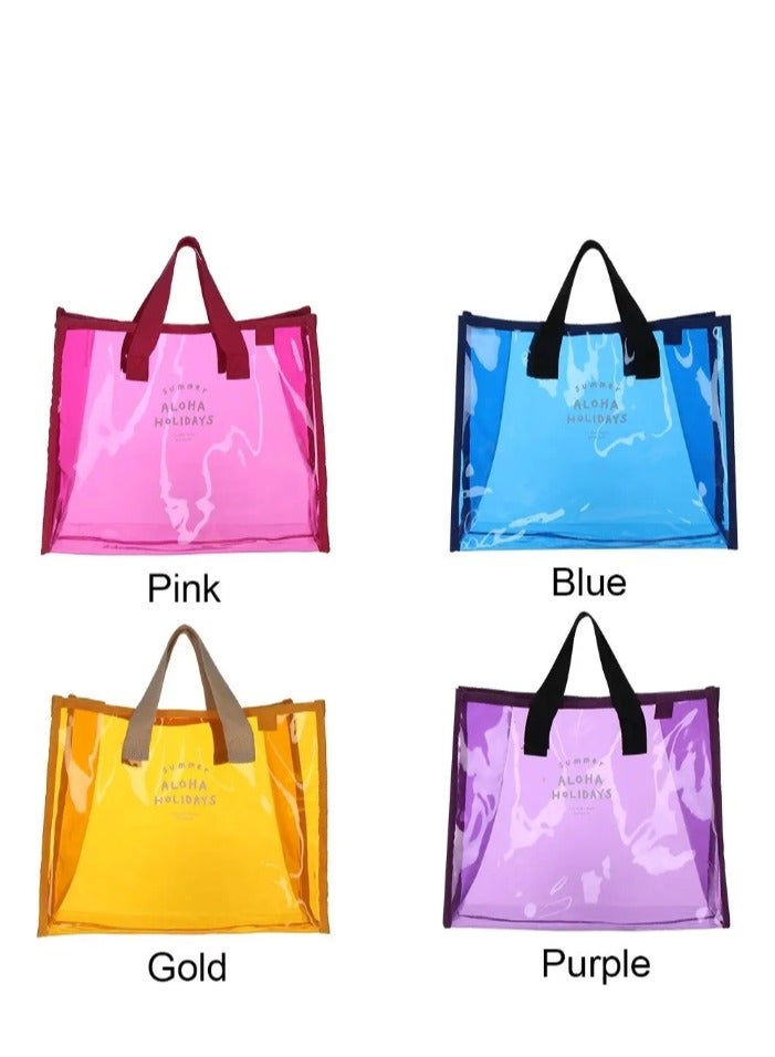 إسكدنيا حقيبة جيلي محمولة شفافة مقاومة للماء، حقيبة يد صيفية ذات سعة كبيرة، حقيبة تسوق للشاطئ، حقيبة كتف - Image 5