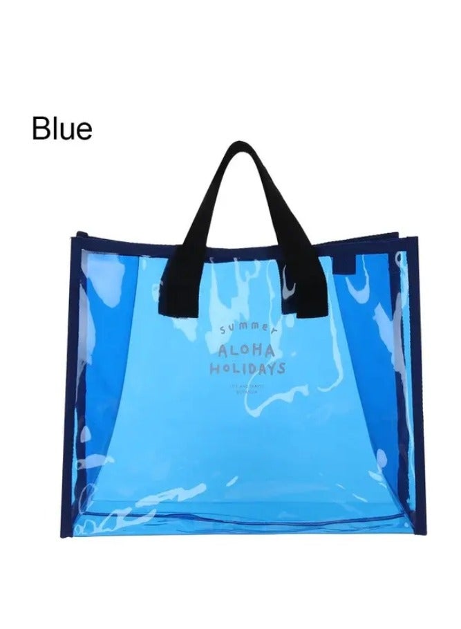 إسكدنيا حقيبة جيلي محمولة شفافة مقاومة للماء، حقيبة يد صيفية ذات سعة كبيرة، حقيبة تسوق للشاطئ، حقيبة كتف - Image 1