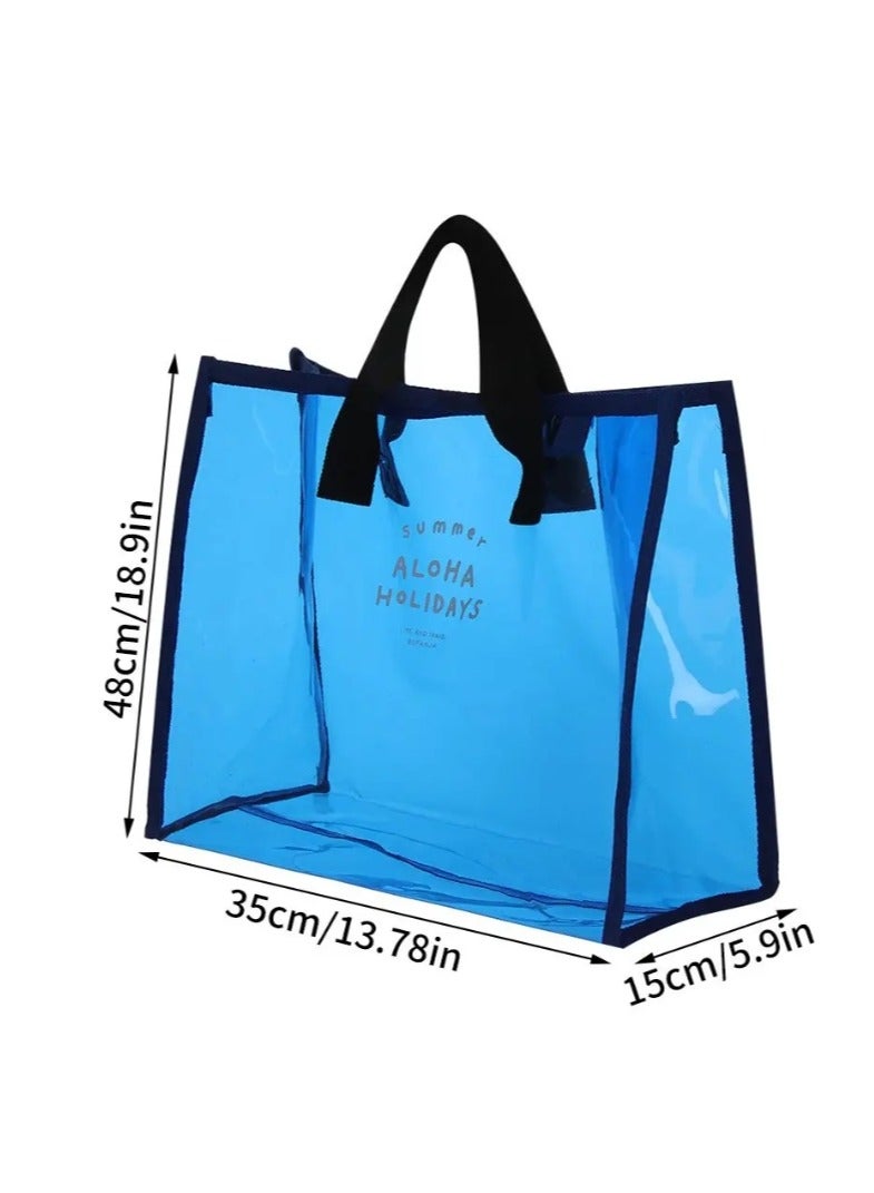 إسكدنيا حقيبة جيلي محمولة شفافة مقاومة للماء، حقيبة يد صيفية ذات سعة كبيرة، حقيبة تسوق للشاطئ، حقيبة كتف - Image 2