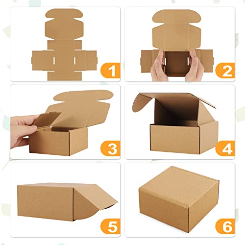 Eupako 6x4x3 Shipping Boxes Small Corrugated Cardboard Box - 25 Pack Brown Mailing Boxes for Packaging Small Business, Mailer Box - Image 3