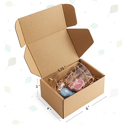 Eupako 6x4x3 Shipping Boxes Small Corrugated Cardboard Box - 25 Pack Brown Mailing Boxes for Packaging Small Business, Mailer Box - Image 2
