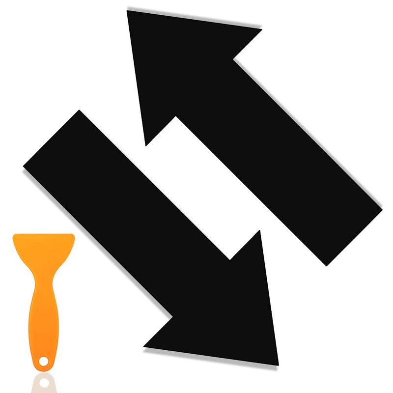 25 PCS Arrow Sticker Decal Removable Adhesive Arrow Sign Directional Social Distance Arrow Floor Sticker Sign for Office Market Hospital Black