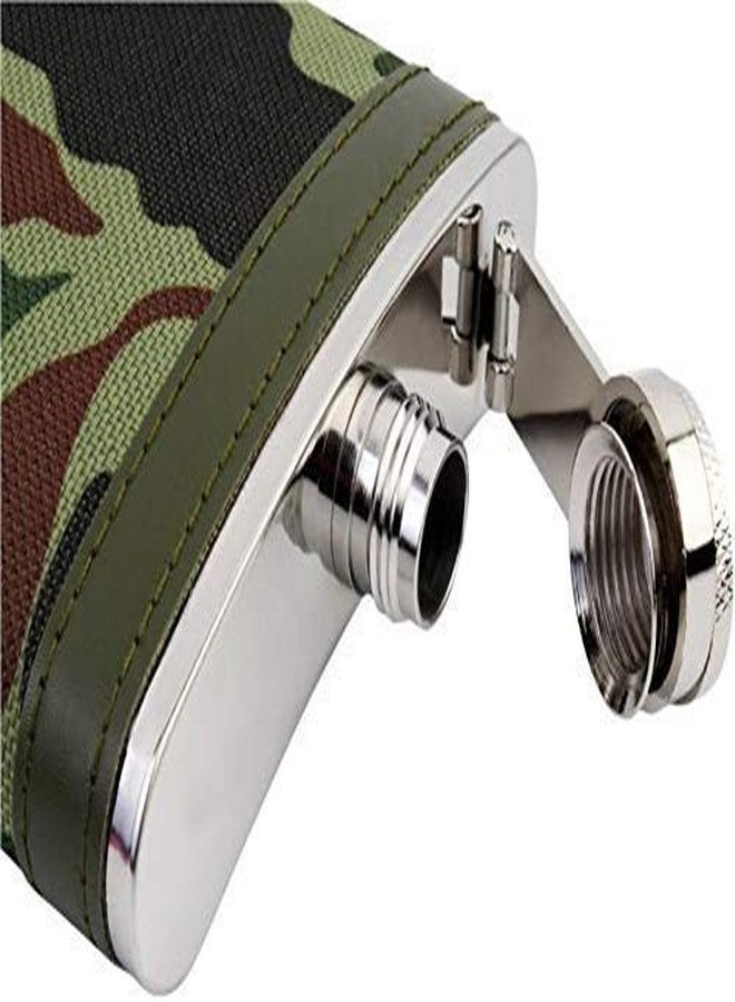 Hetkrishi Stainless Steel 9 Oz / 266 ml Hip Flask Gift Set+4 Shot Glasses+1 Funnel,Portable Alcoholic Beverage Holder (Military Army Camo) - Image 3
