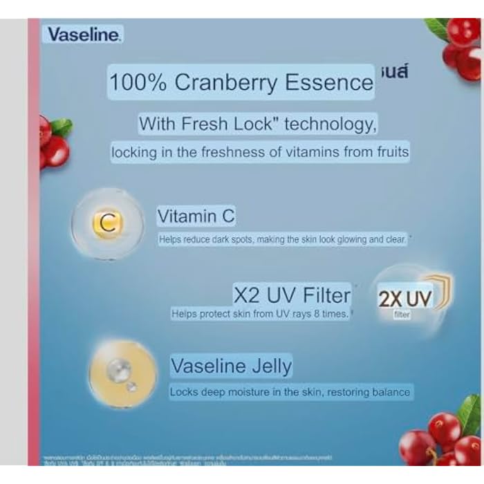 Vaseline Super Food Freshlock Cranberry Lotion 320ml - Image 4