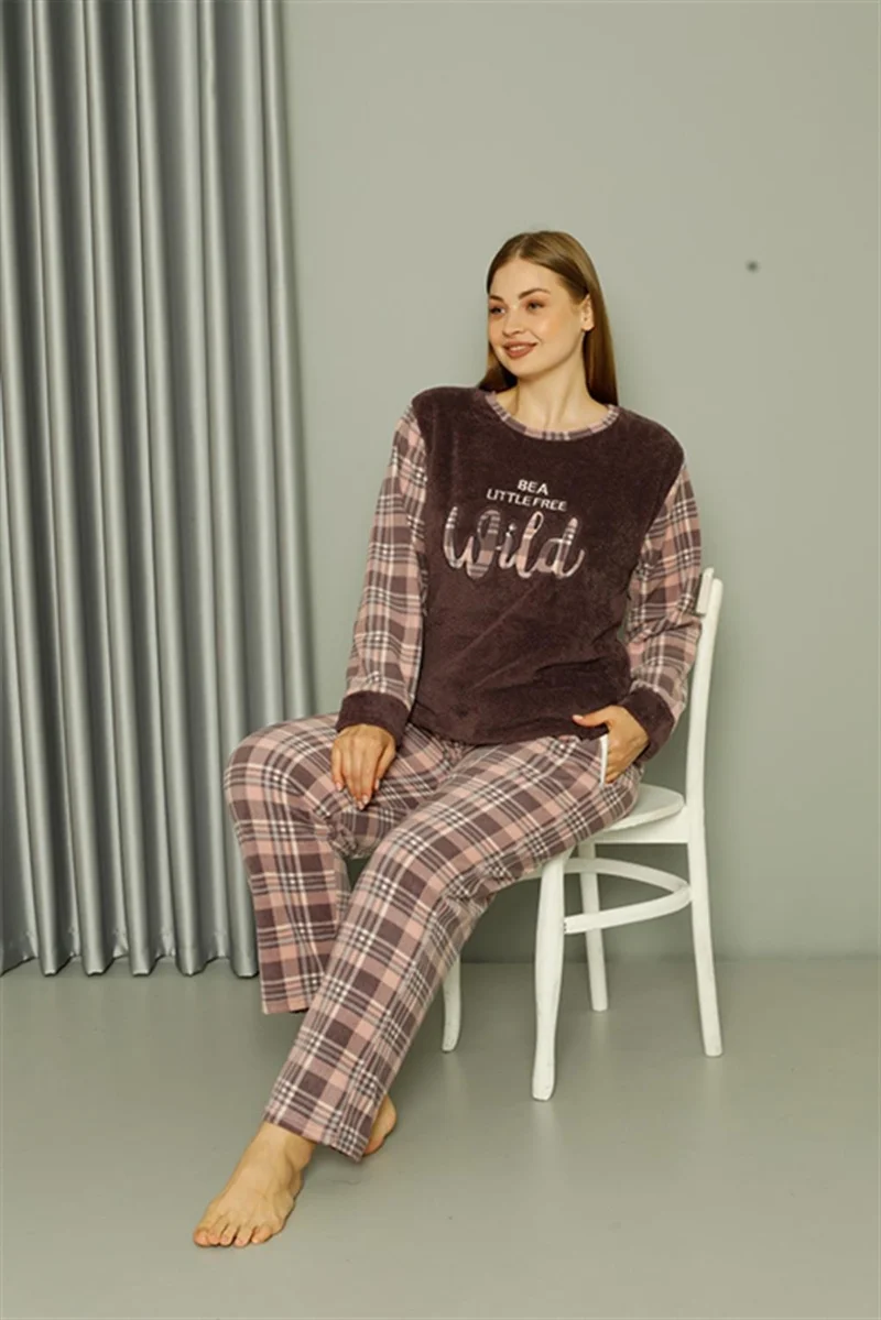 اكبينيز Welsoft Polar Women's Plus Size Mink Pajama Set 808040