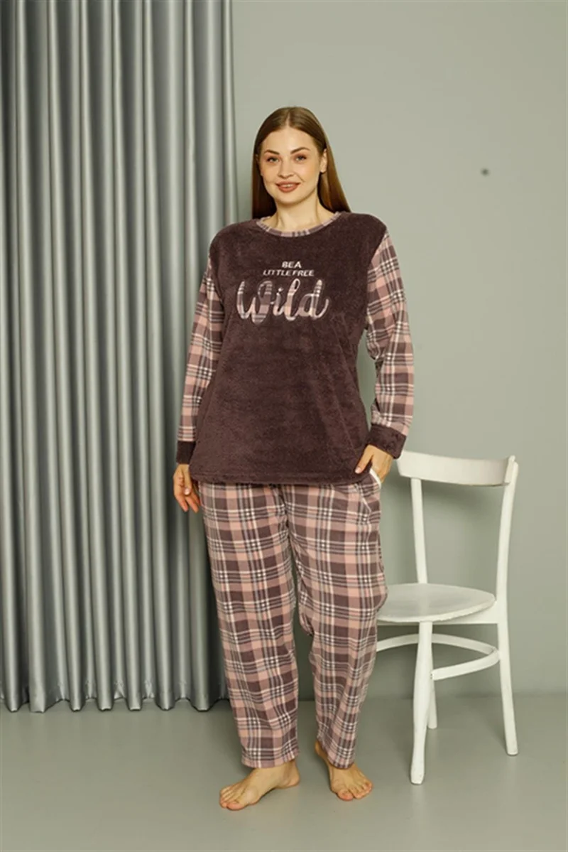 اكبينيز Welsoft Polar Women's Plus Size Mink Pajama Set 808040