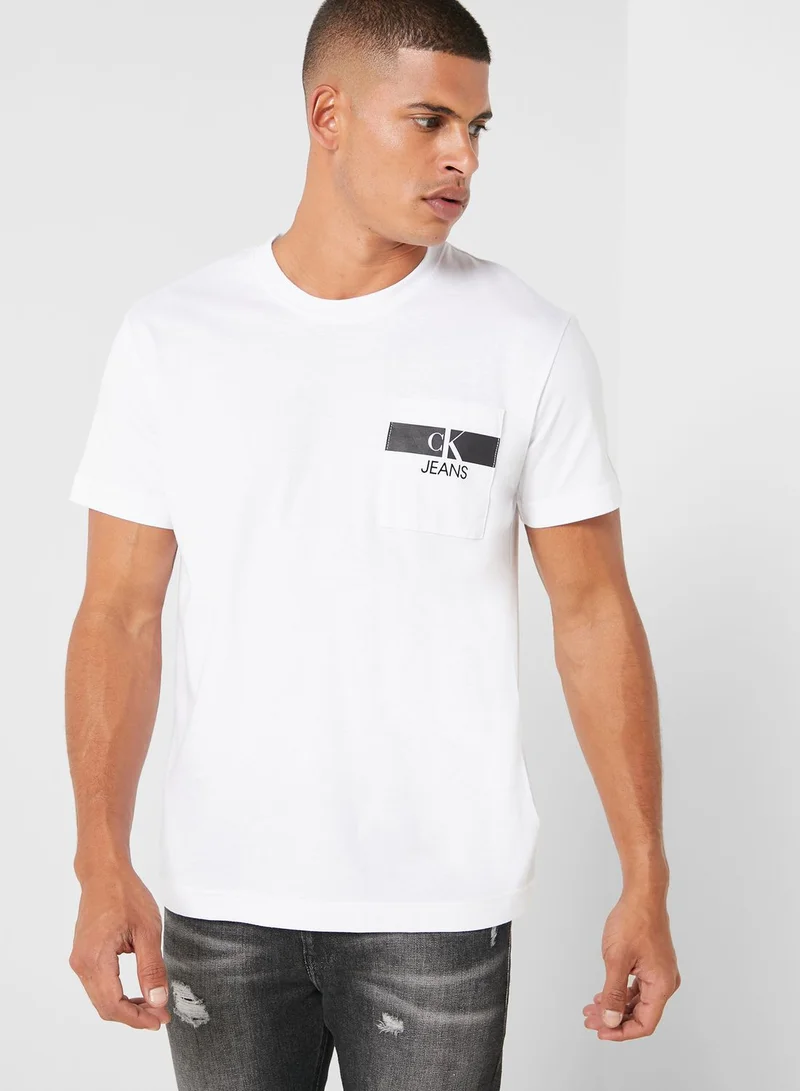 Calvin Klein Jeans Horizontal Pocket Logo Crew Neck T-Shirt