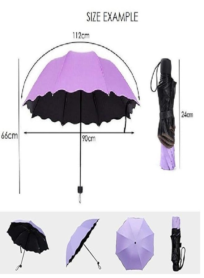 Gopinath Autolink Blossom Purple Magic Compact Umbrella for UV Protection & Rain for Girls and Women | A Creative Magical Umbrella of Blooming Flowers Design - Image 2
