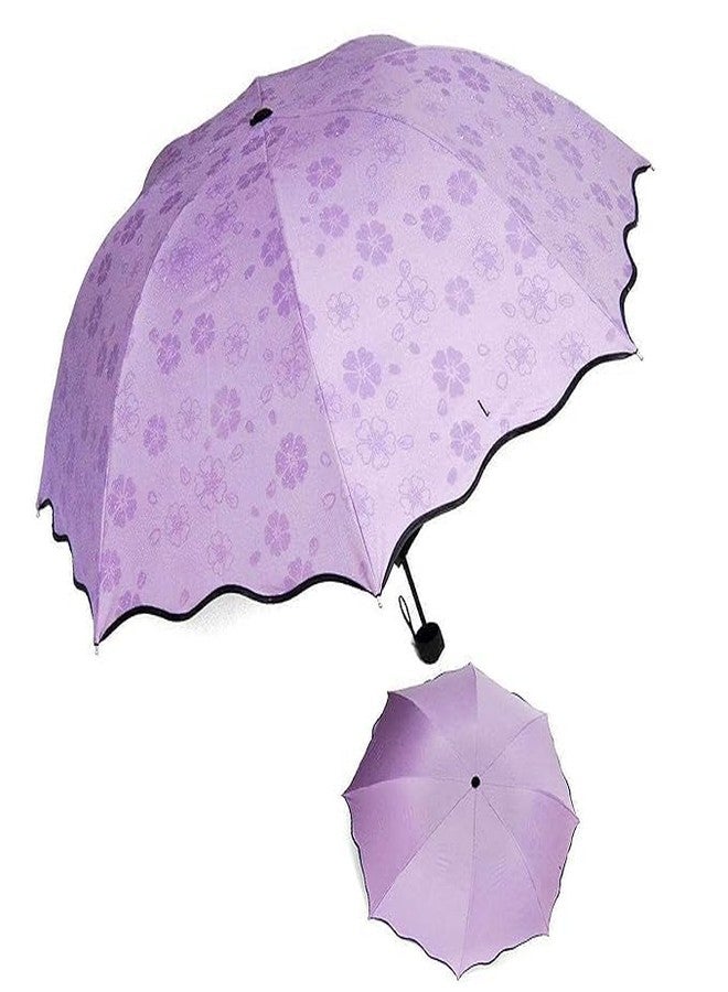 Gopinath Autolink Blossom Purple Magic Compact Umbrella for UV Protection & Rain for Girls and Women | A Creative Magical Umbrella of Blooming Flowers Design - Image 3
