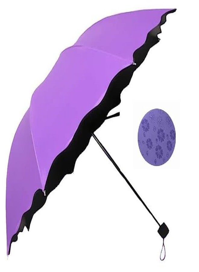 Gopinath Autolink Blossom Purple Magic Compact Umbrella for UV Protection & Rain for Girls and Women | A Creative Magical Umbrella of Blooming Flowers Design - Image 1