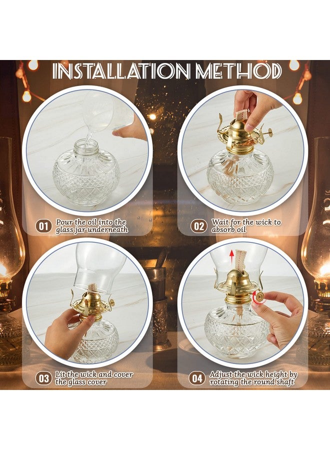 Hortsun 3 Pieces Oil Lamp Parts Burner Kerosene Oil Lamp Burner Brass Plated #2 Oil Lamp Chimney Holder Oil Lamp Replacement Burner with 1 3/16 Diameter Threaded Base for Antique Hurricane Lamps - Image 3