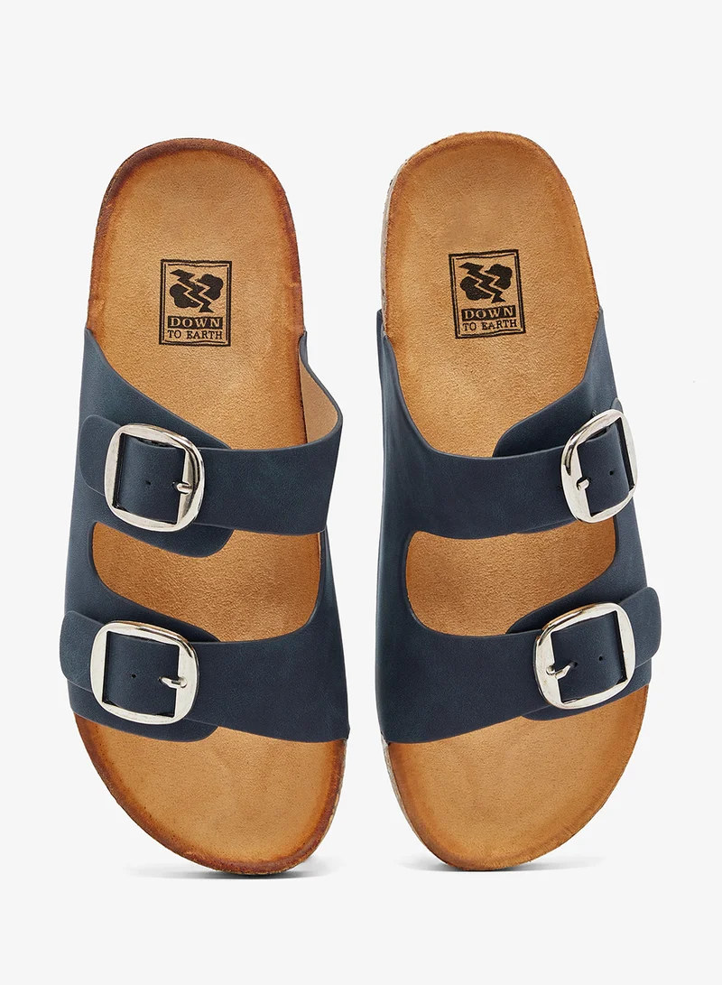 DOWN TO EARTH  Classic Double Strap Sandal Slide for Women | Best Price UAE