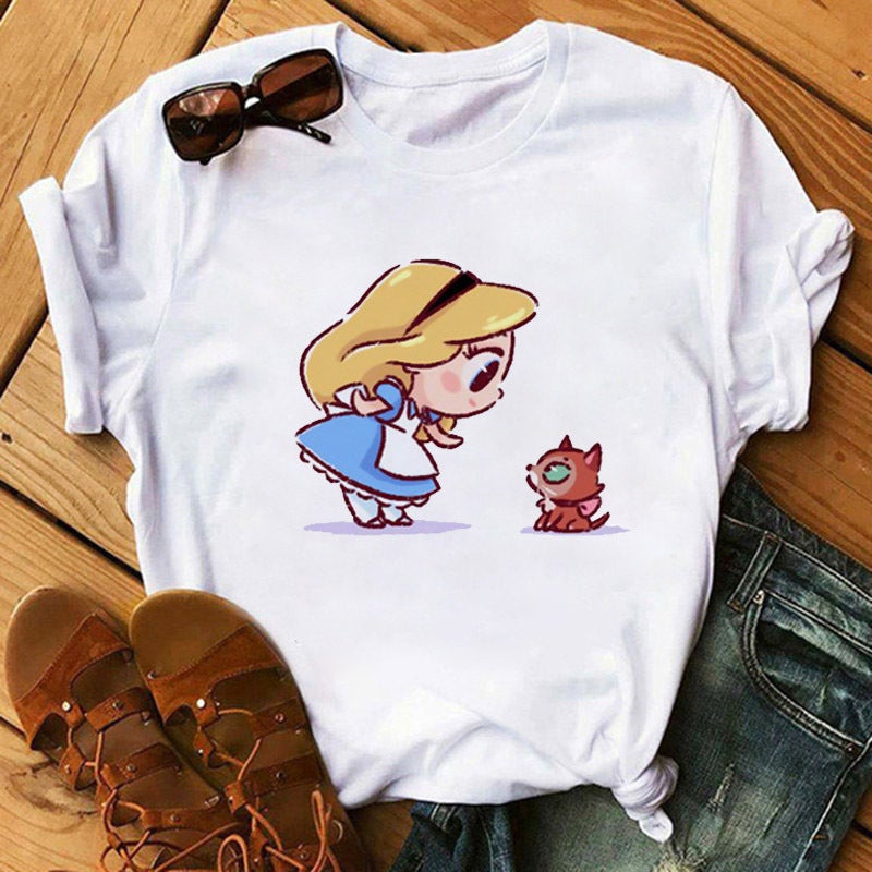 Cross-border supply T-shirt printed T-shirt women's short-sleeved women's clothing - Image 1