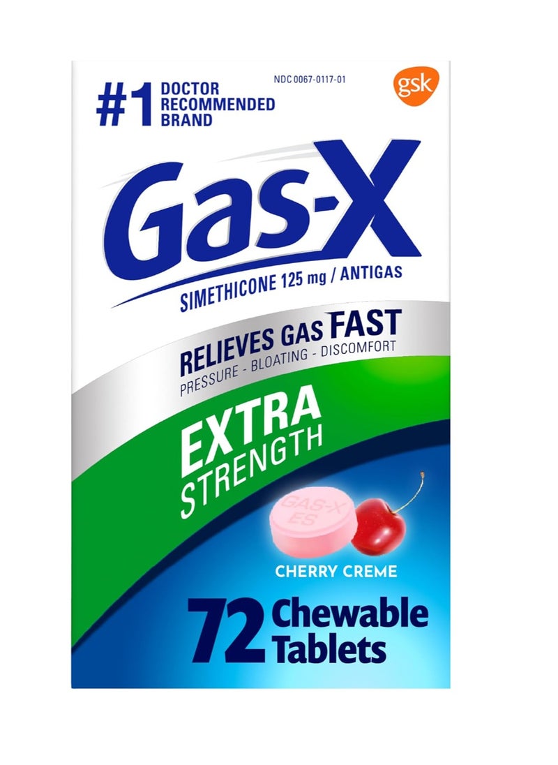 Gas-X - Extra Strength Chewable Gas Relief Tablets Cherry 72 Chewable - Image 1