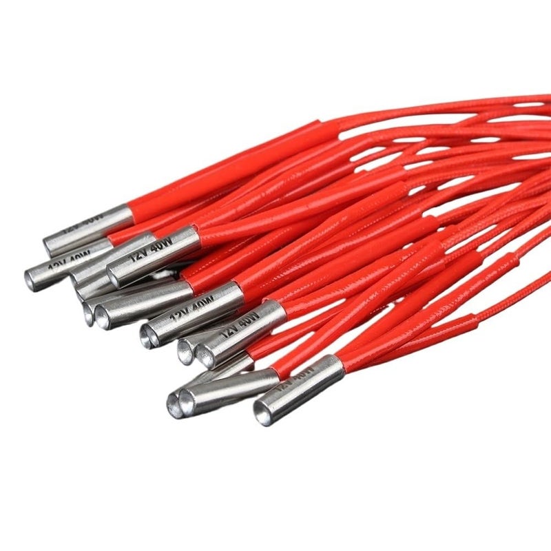 40W 12V Heating Tube 6x20mm Hotend Heater Element with 2M Cable for 3D Printer - Image 2