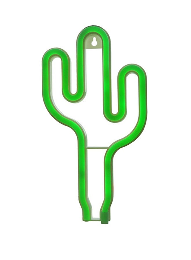 NIBEMINENT Cactus Shaped LED Light Green 29x15cm - Image 1