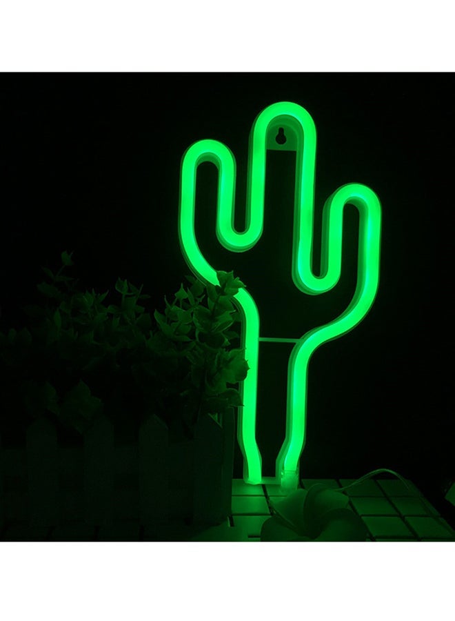 NIBEMINENT Cactus Shaped LED Light Green 29x15cm - Image 3