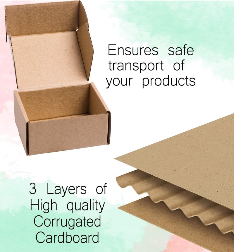 هاي فاي [25 قطعة] صندوق شحن صغير من الورق المقوى المموج مقاس 14 × 11 × 6 سم للبريد والتغليف والتجارة الإلكترونية والنقل - Image 5