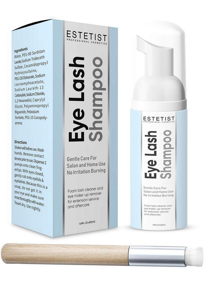 ESTETIST Eyelash Extension Shampoo & Brush - Gentle Aftercare Foaming Lash Cleanser Kit & Makeup Remover - For Home & Salon Use - Image 1