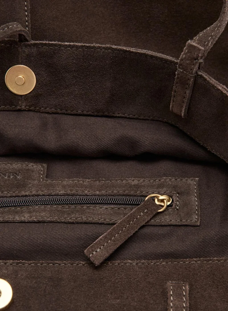 MANGO Suede shopper bag with bow closure