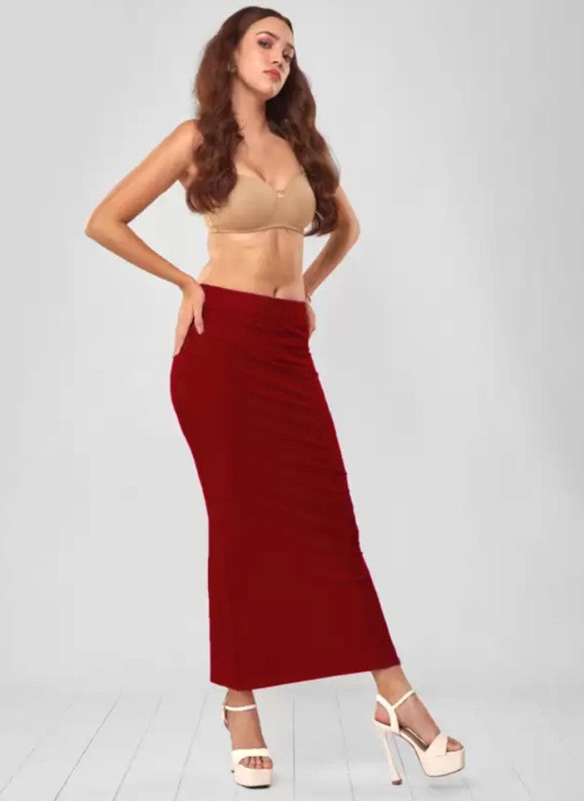 TREND LEVEL Maroon Mid-Rise Stretchable Saree Shapewear - Image 4