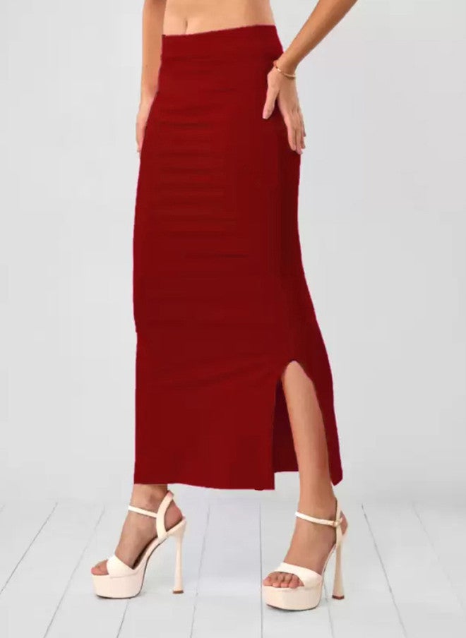 TREND LEVEL Maroon Mid-Rise Stretchable Saree Shapewear - Image 2