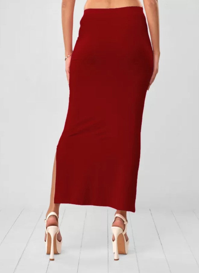 TREND LEVEL Maroon Mid-Rise Stretchable Saree Shapewear - Image 3
