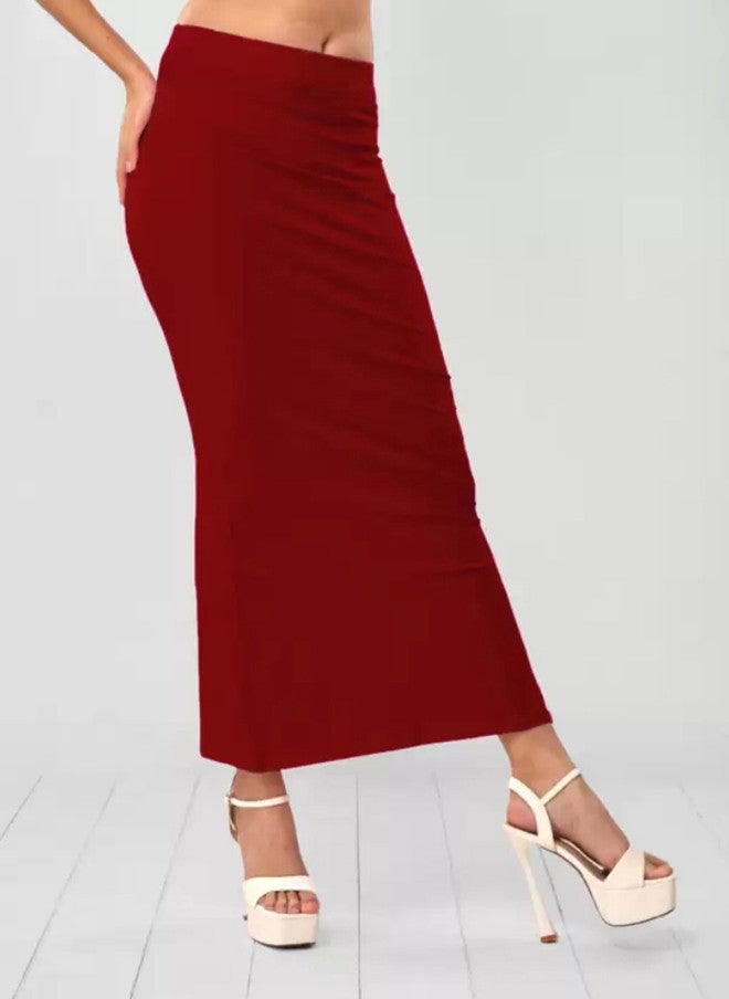 TREND LEVEL Maroon Mid-Rise Stretchable Saree Shapewear - Image 1