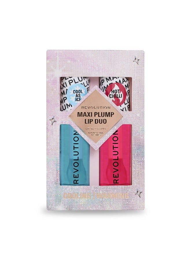 Makeup Revolution Revolution Maxi Plump Cool As Ice and Hot As Chilli Lip Set  - Image 2