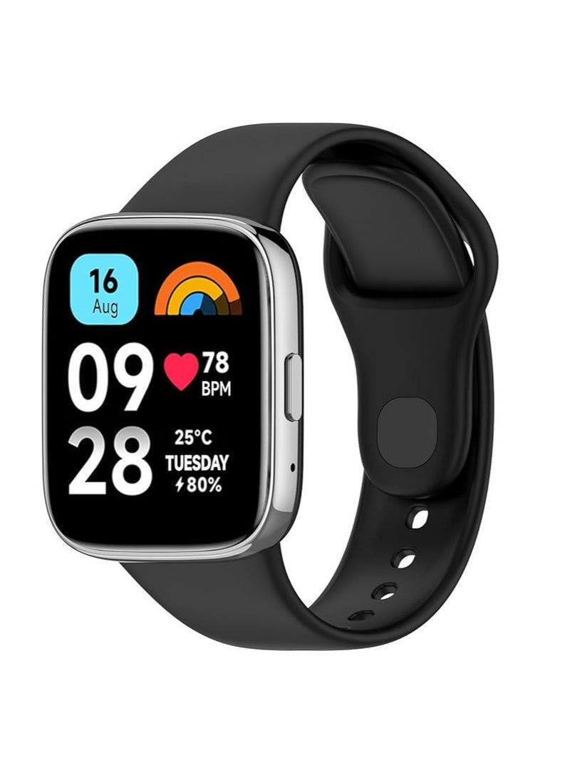 Strap Silicone Compatible With Xiaomi Redmi Watch 3 Active/Redmi Watch 3 Lite, Sport Silicone Watch Band Wrist Strap, Bracelet Wristband Wrist Strap - Image 1