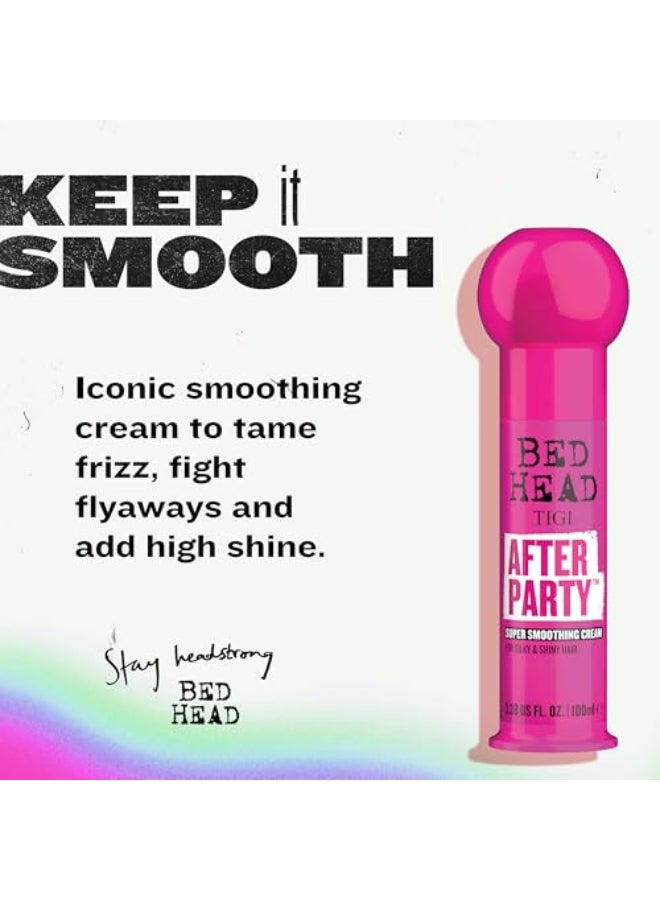 TIGI Bed Head After Party Super Smoothing Cream Anti Frizz Hair Styling Product Humidity Protection for Frizzy Dull or Coarse Hair 338 fl oz - Image 4