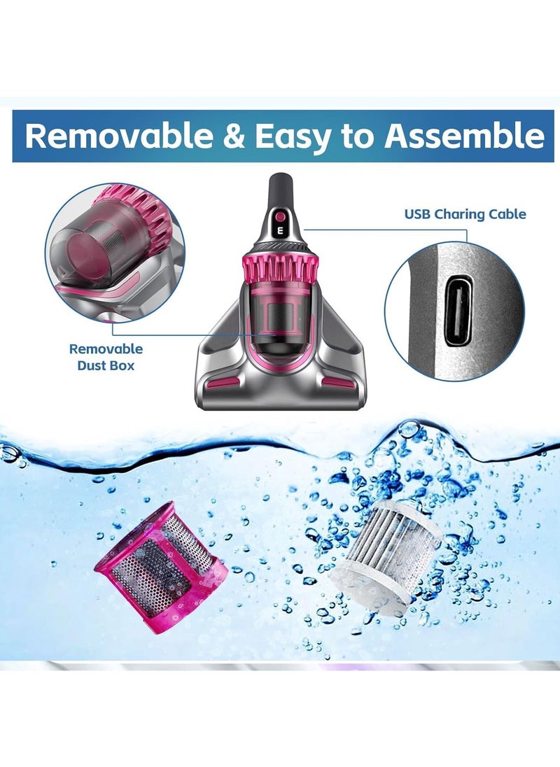 DIGI CORE Cordless Vacuum Cleaner Lightweight Stick Vacuum With Powerful Suction, Rechargeable Cordless Vacuum 5-in-1 Mite Remover Vacuum, Mop, Brush & Car Vacuum 260ML Water Tank 3 Gears 100W Visible Dust Cup Handheld Vacuum Stick Cleaner  - Image 5
