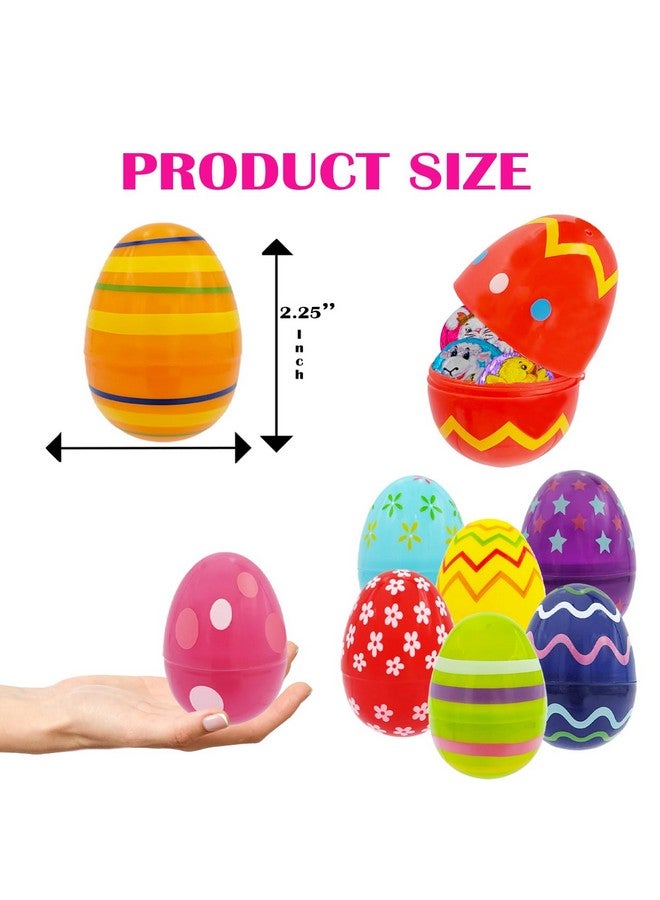 Chochkees Printed Easter Eggs (100 pack) Fillable with Hinge Bulk Colorful Painted Plastic Easter Eggs, Perfect For Easter Egg Hunt, Surprise Egg, Easter Hunt, 2.3" Inch Assorted Bright Colors (100-Pack) - Image 2