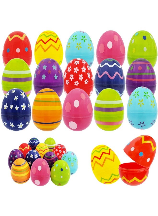 Chochkees Printed Easter Eggs (100 pack) Fillable with Hinge Bulk Colorful Painted Plastic Easter Eggs, Perfect For Easter Egg Hunt, Surprise Egg, Easter Hunt, 2.3" Inch Assorted Bright Colors (100-Pack) - Image 1