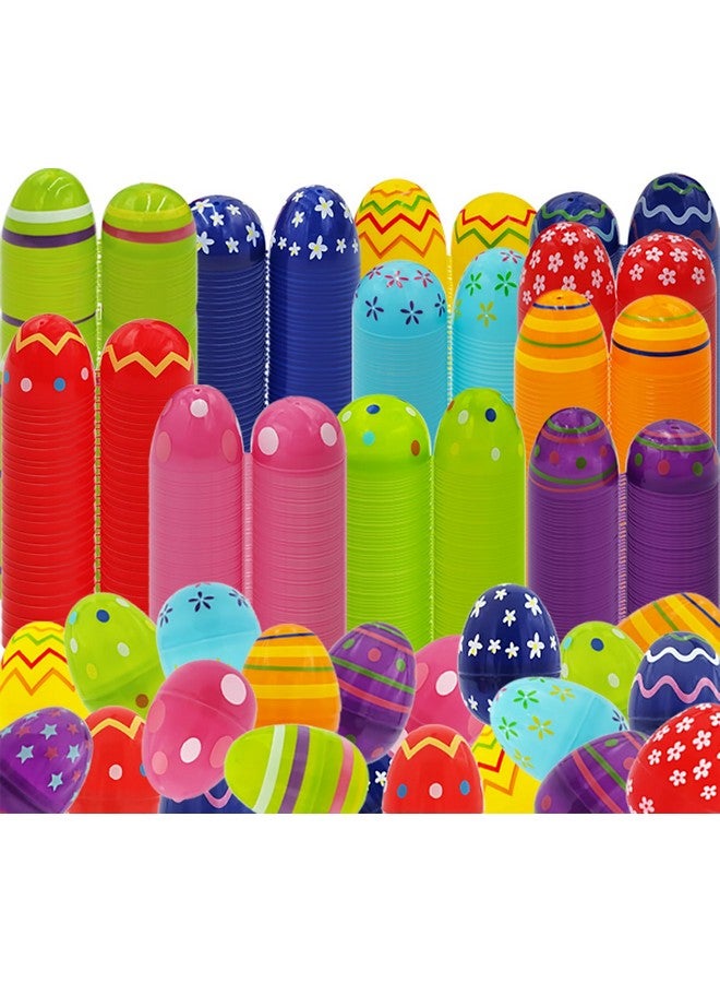 Chochkees Printed Easter Eggs (100 pack) Fillable with Hinge Bulk Colorful Painted Plastic Easter Eggs, Perfect For Easter Egg Hunt, Surprise Egg, Easter Hunt, 2.3" Inch Assorted Bright Colors (100-Pack) - Image 3