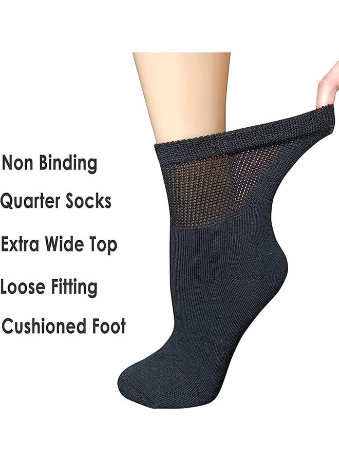 إيليلي عبوة من 4 جوارب لمرضى السكري عريضة للغاية وناعمة للغاية وغير ملزمة من الأعلى لعلاج تورم القدمين - Image 2