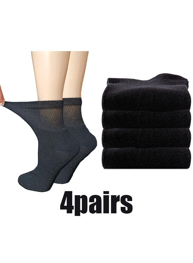 إيليلي عبوة من 4 جوارب لمرضى السكري عريضة للغاية وناعمة للغاية وغير ملزمة من الأعلى لعلاج تورم القدمين - Image 1