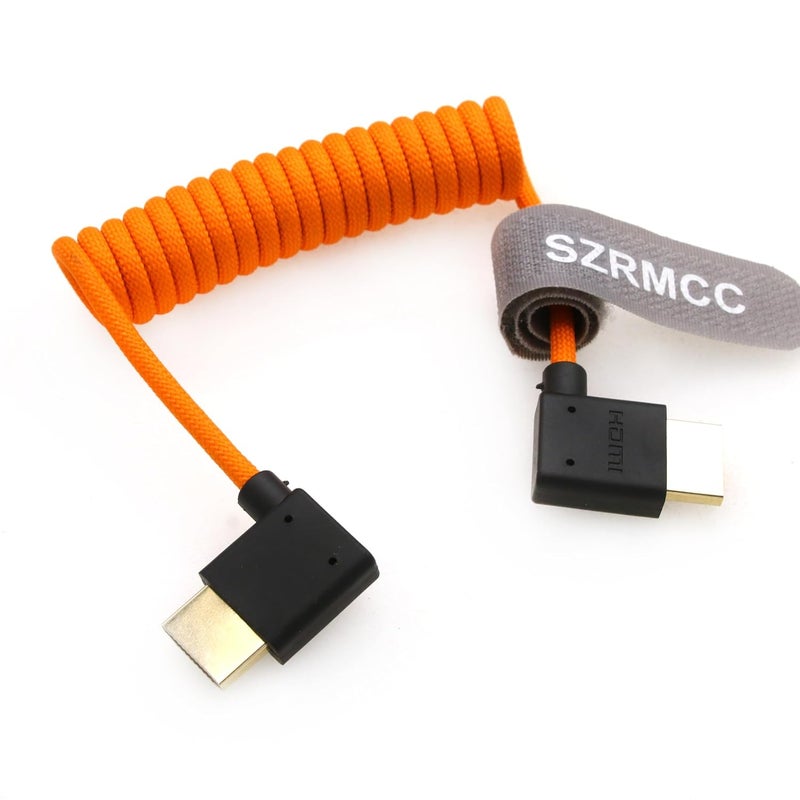 اس زد ار ام سي سي كابل 8K HDMI إلى HDMI فائق السرعة ملفوف مضفر للكاميرا Z Cam E2 Sony FX6 FX9 Canon EOS C70 C300 Portkeys BM5 Atomos Ninjav V Shogun Monitor بزاوية يسرى ويمنى - Image 4