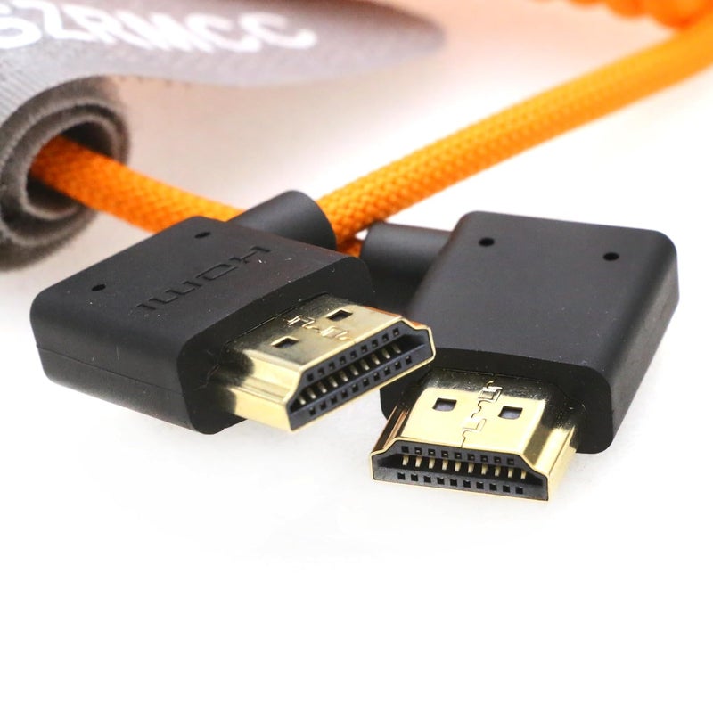 اس زد ار ام سي سي كابل 8K HDMI إلى HDMI فائق السرعة ملفوف مضفر للكاميرا Z Cam E2 Sony FX6 FX9 Canon EOS C70 C300 Portkeys BM5 Atomos Ninjav V Shogun Monitor بزاوية يسرى ويمنى - Image 5