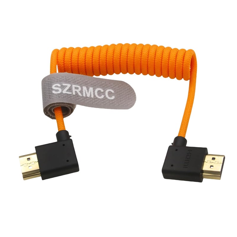 اس زد ار ام سي سي كابل 8K HDMI إلى HDMI فائق السرعة ملفوف مضفر للكاميرا Z Cam E2 Sony FX6 FX9 Canon EOS C70 C300 Portkeys BM5 Atomos Ninjav V Shogun Monitor بزاوية يسرى ويمنى - Image 1