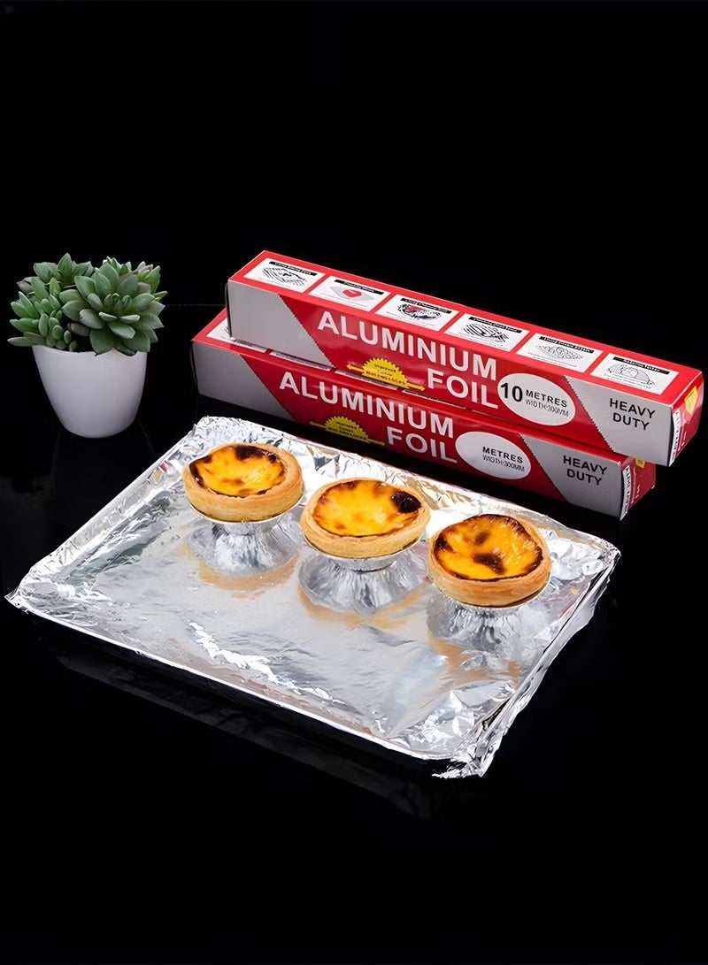 EETU Aluminum Foil,2 Rolls Heavy Duty Aluminium Foil Silver For Grilling,Roasting,Baking,And Food Storage,Preserve Freshness - Image 1