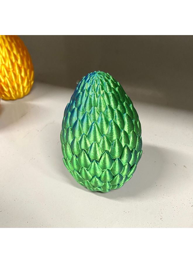 3D Printing Lotus Dragon Egg Dragon Ornaments Chinese Dragon Suit-Color:Chinese Dragon Set (laser 'green)-Specifications:11cm Eggshell + 30cm Dragon  - Image 4