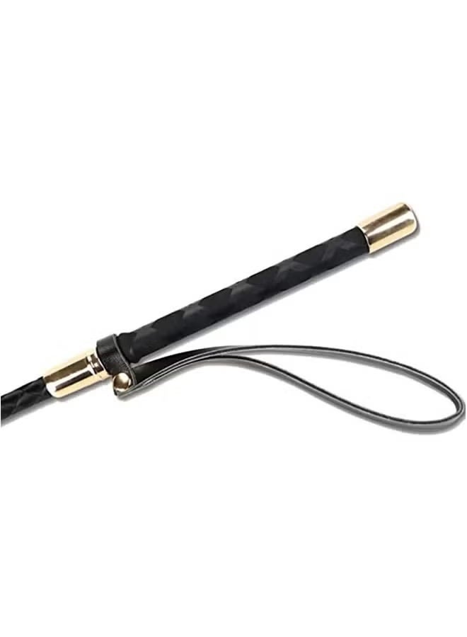 سيقان ركوب الخيل، أداة تدريب الفروسية المصنوعة من الجلد الأسود، سوط حصان مقاس 18 بوصة مع صفعة مزدوجة، سيقان ركوب الخيل عالية الجودة، أداة تدريب خارجية (أسود) - Image 3