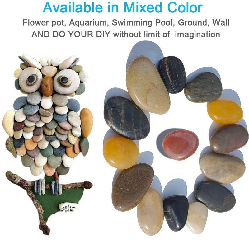 SACKORANGE 2 LB Aquarium Gravel River Rock - Natural Polished Decorative Gravel, Small Decorative Pebbles, Mixed Color Stones,for Aquariums, Landscaping, Vase Fillers (32-Oz) - Image 4