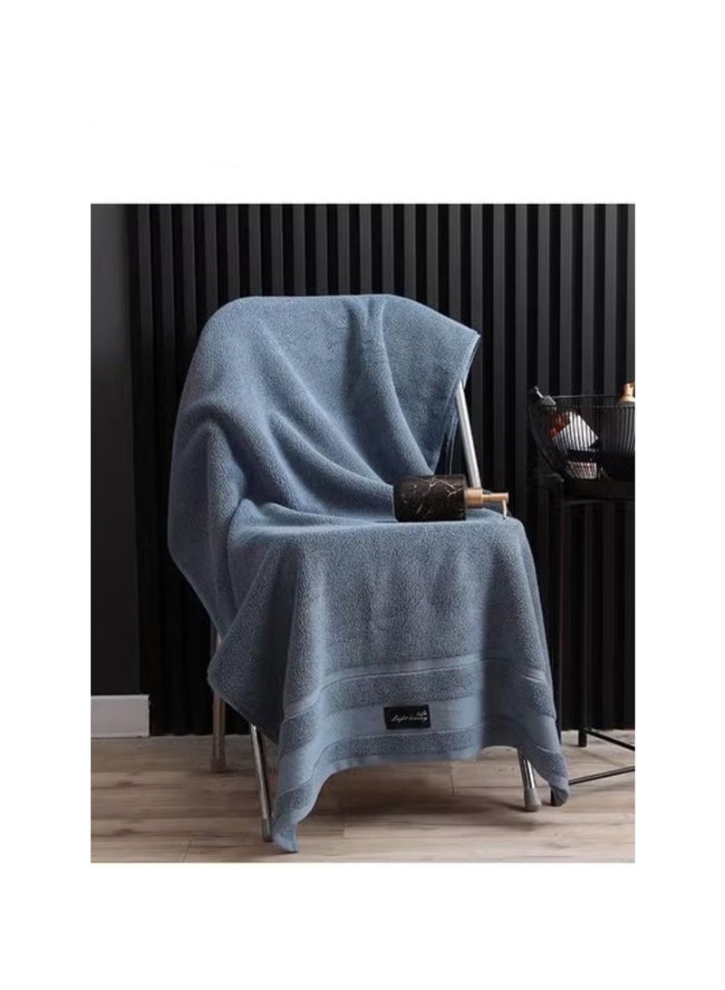 HOMESTAR Adult Thickened Cotton Bath Towel, Combed Towel For Man, 140 * 70cm, Blue - Image 1