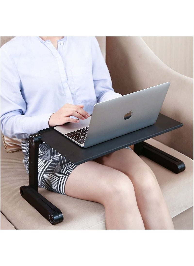 Generic - Laptop Desk, Laptop Stand for Bed and Sofa, Portable Adjustable Laptop Table Desk Stand with Mouse Pad, Ergonomic Design Lap TV Bed Tray Aluminum Cozy Desk Suitable for Reading Studying - Image 1